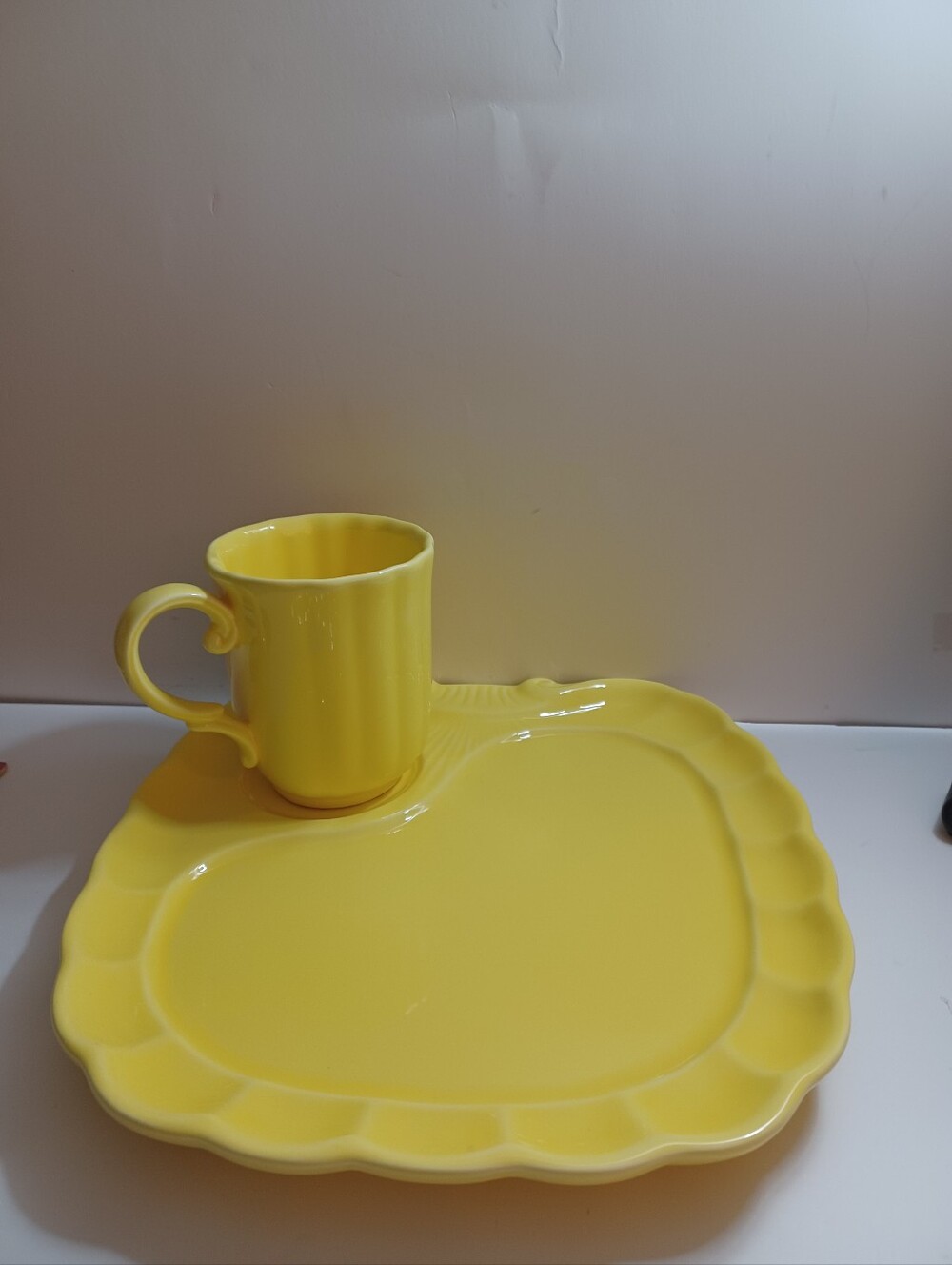 Mid Century Modern Lunch Plate With Matching Cup